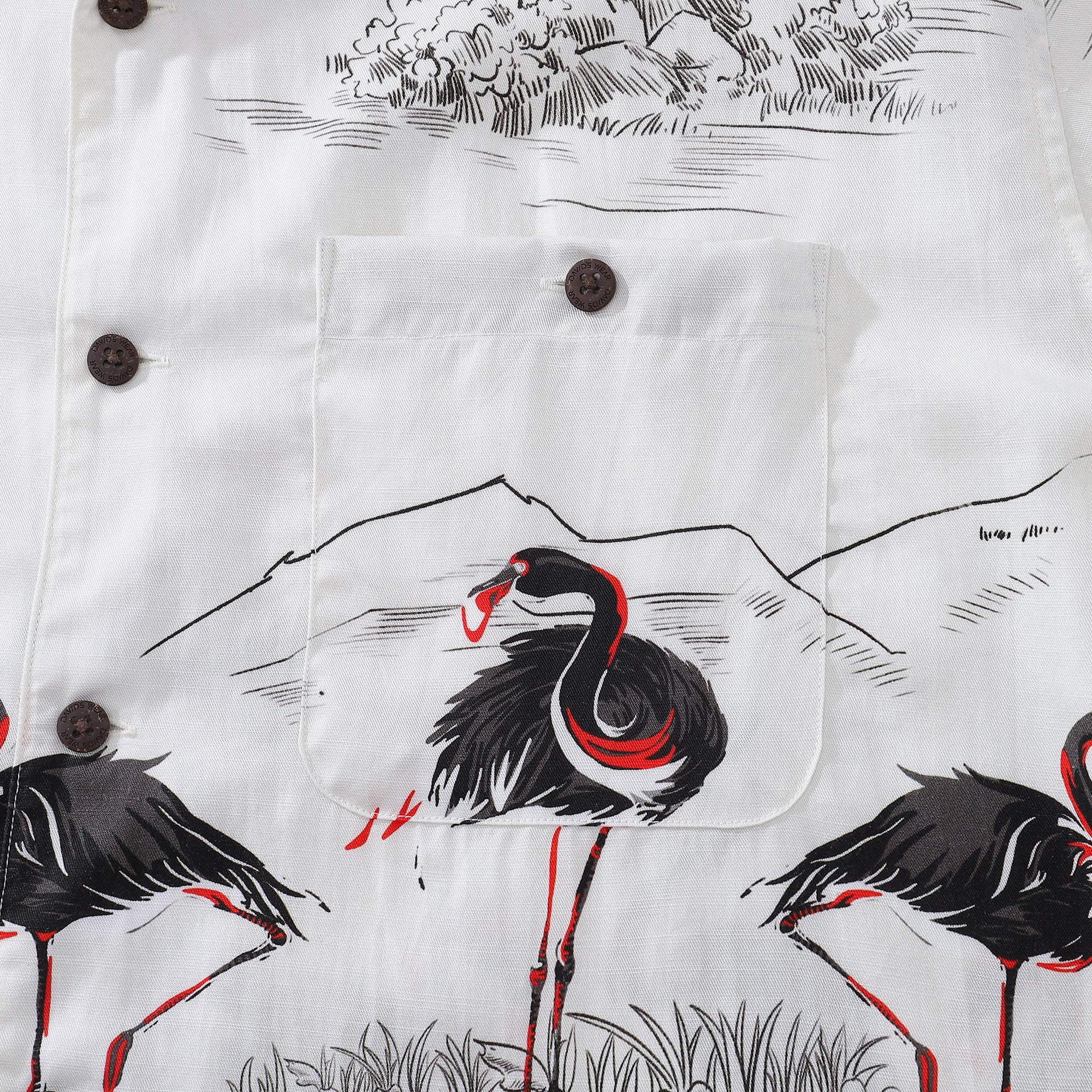 Hawaiian Shirts For Men 1950s Vintage Flamingo Print Short Sleeve Aloha Shirt
