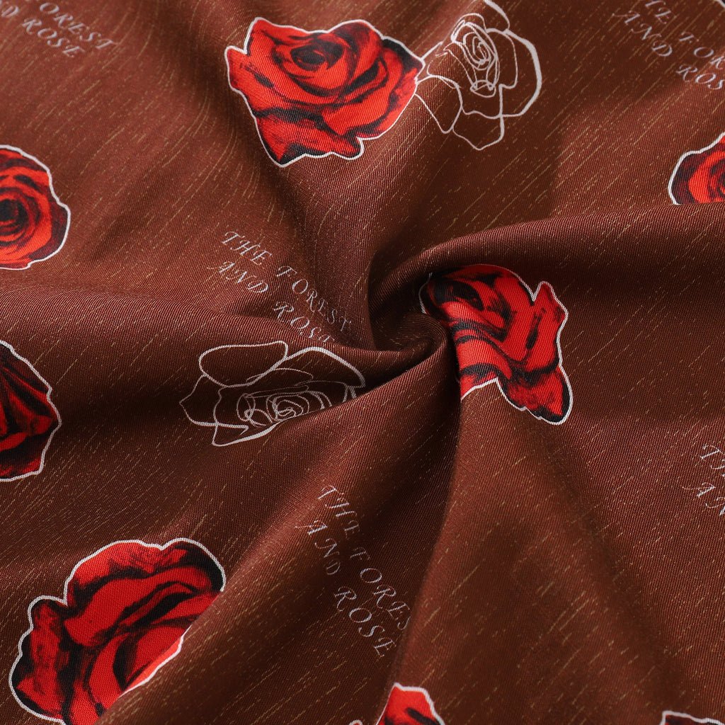Valentine's Day Hawaiian Shirts For Men Gorgeous Rose Print Shirt Short Sleeve