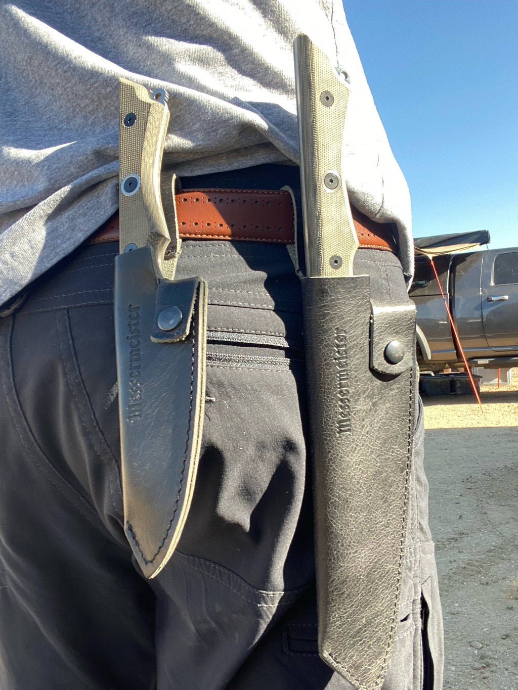 Leather Belt Sheath for Overland Chef Utility