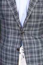 Kiton Plaid Wool-Silk-Linen Sport Jacket