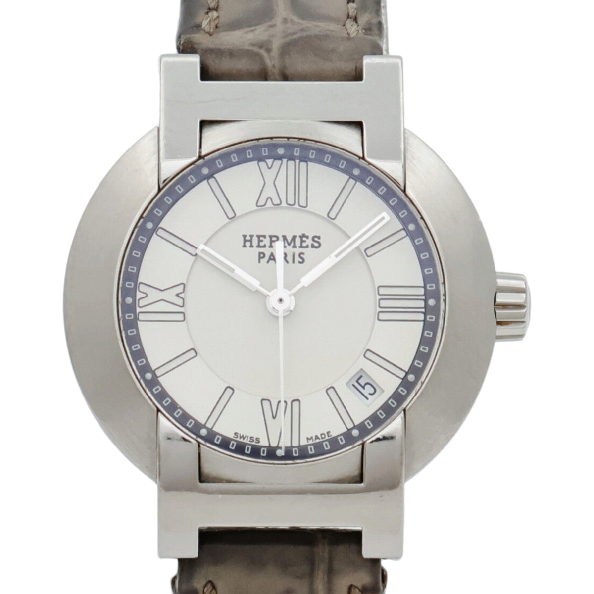 Hermès Nomade · Steel · Crocodile Strap