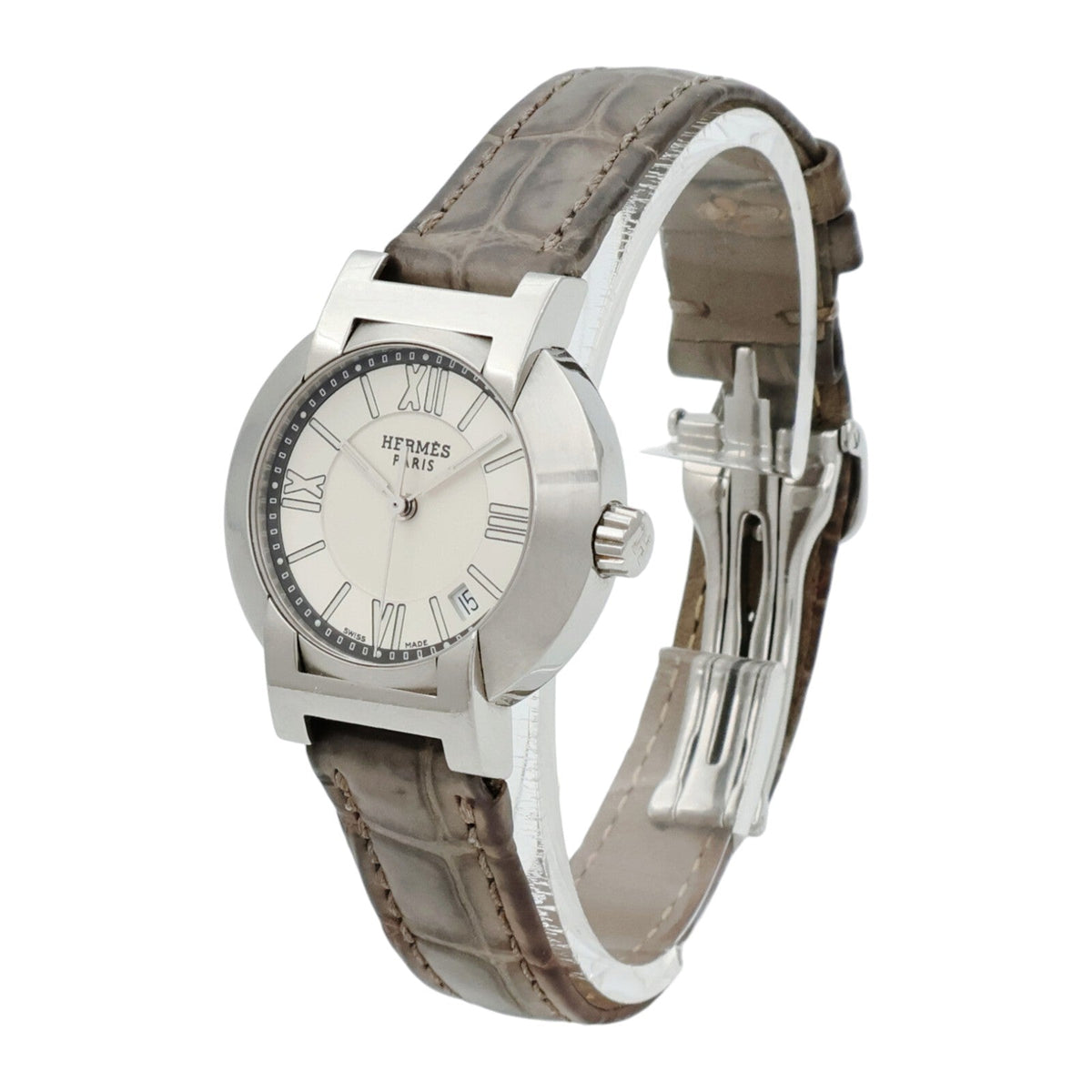Hermès Nomade · Steel · Crocodile Strap
