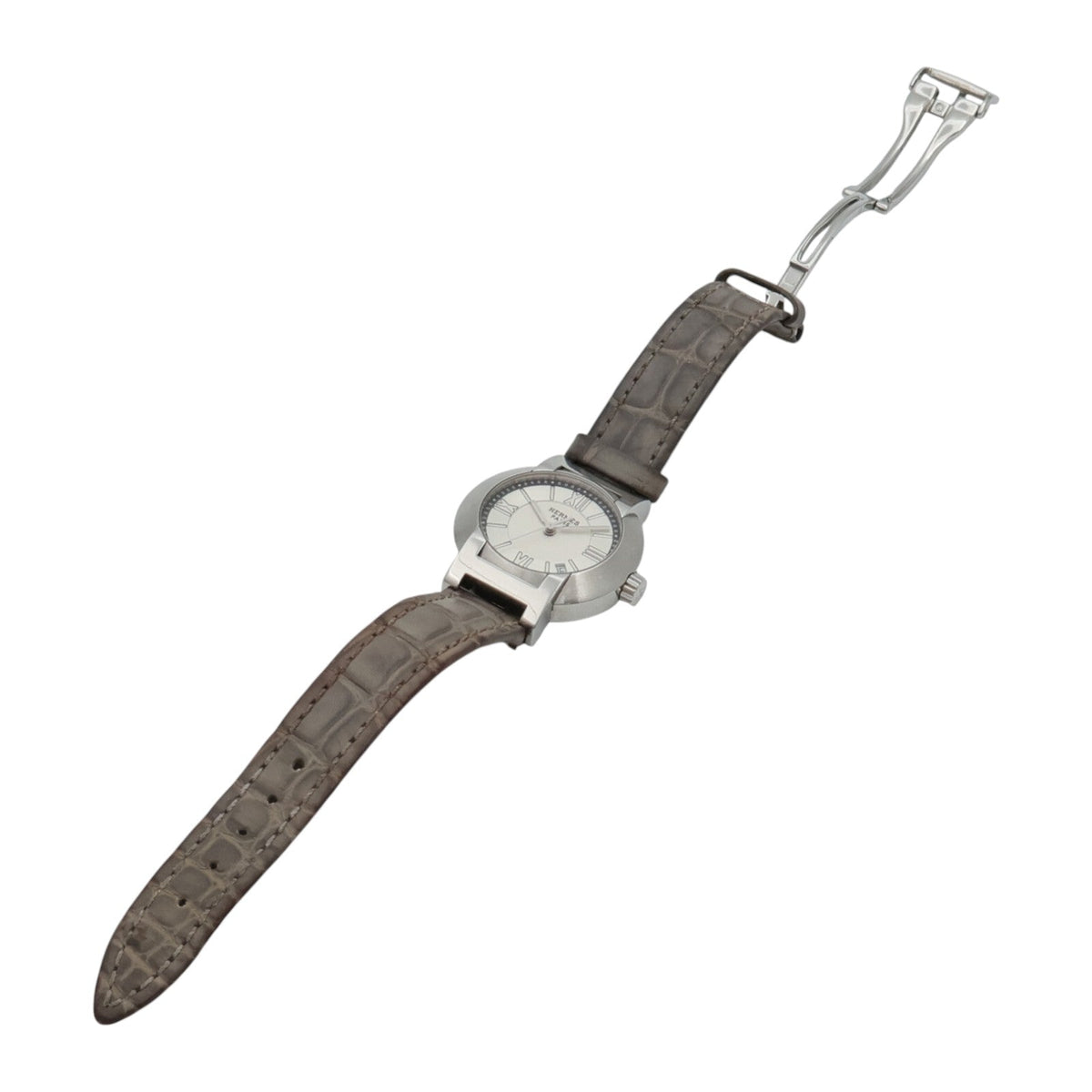 Hermès Nomade · Steel · Crocodile Strap