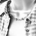 SK2036 Necklace 19" Ladies Stainless Steel Barbed Wire Link Design
