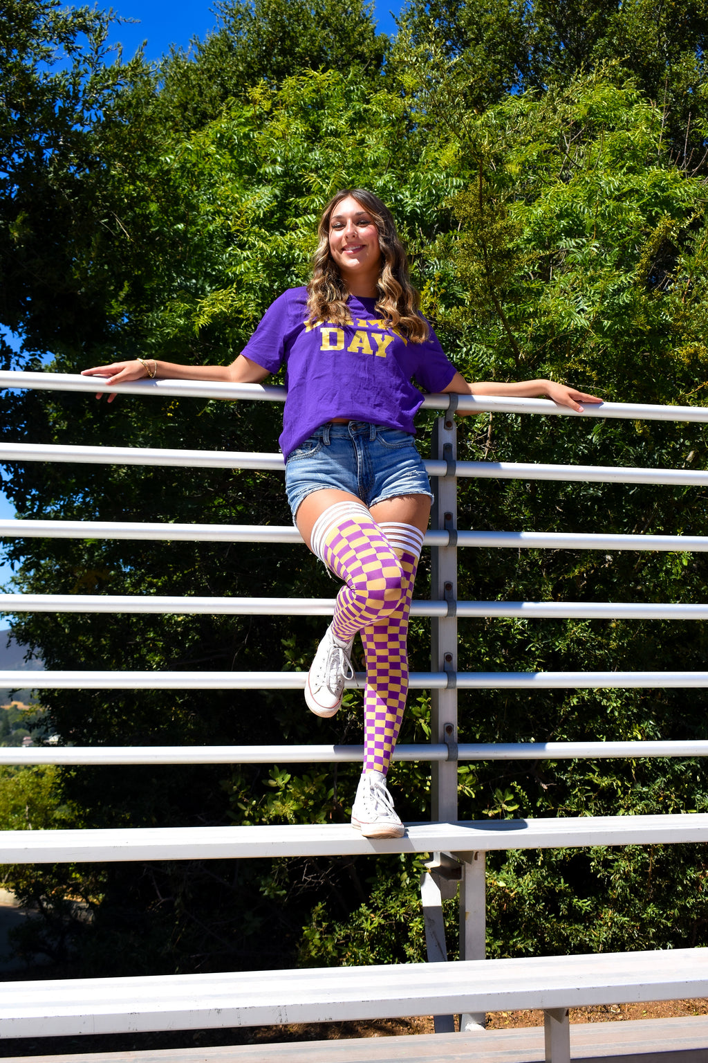 Game Day! - Purple & Gold Thigh-Highs