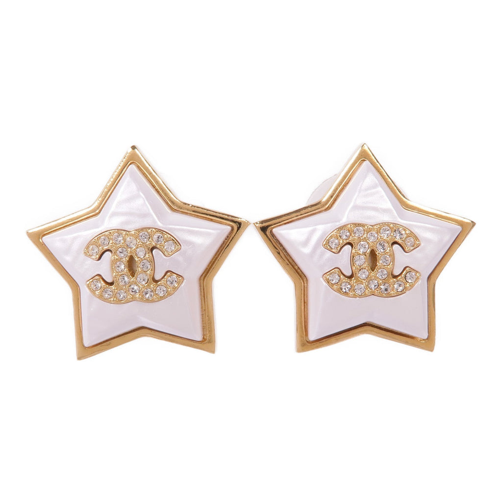 Chanel CC · Pearl Earrings · Gold