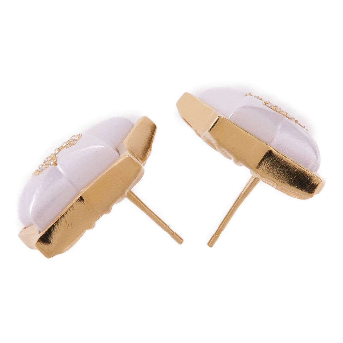 Chanel CC · Pearl Earrings · Gold