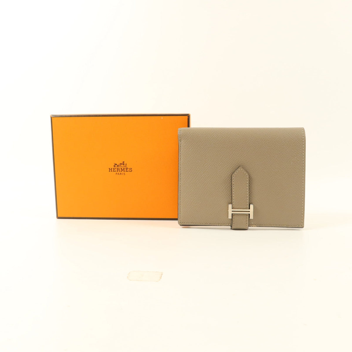 Hermès Bearn Compact · Gris Asphalte Epsom