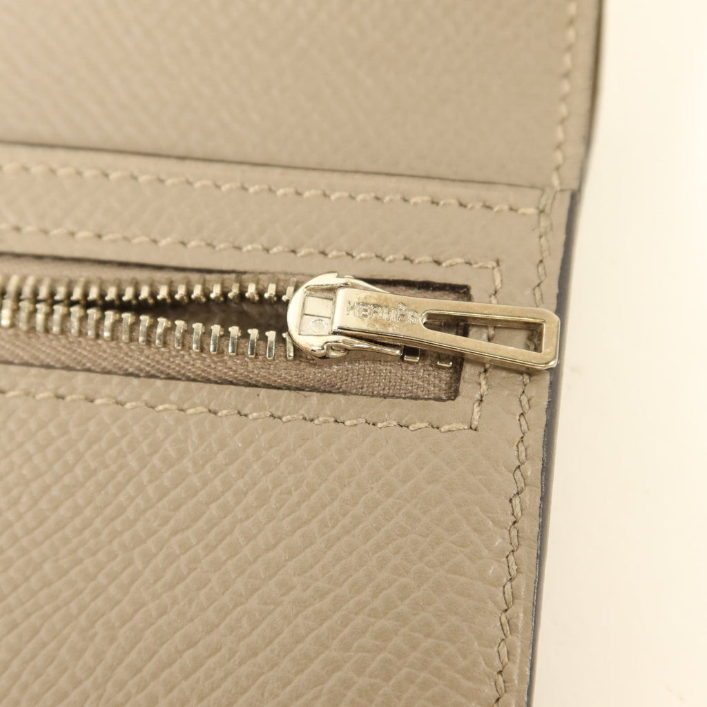 Hermès Bearn Compact · Gris Asphalte Epsom