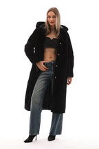 The Virella Reversible Hooded Shearling Leather Jacket