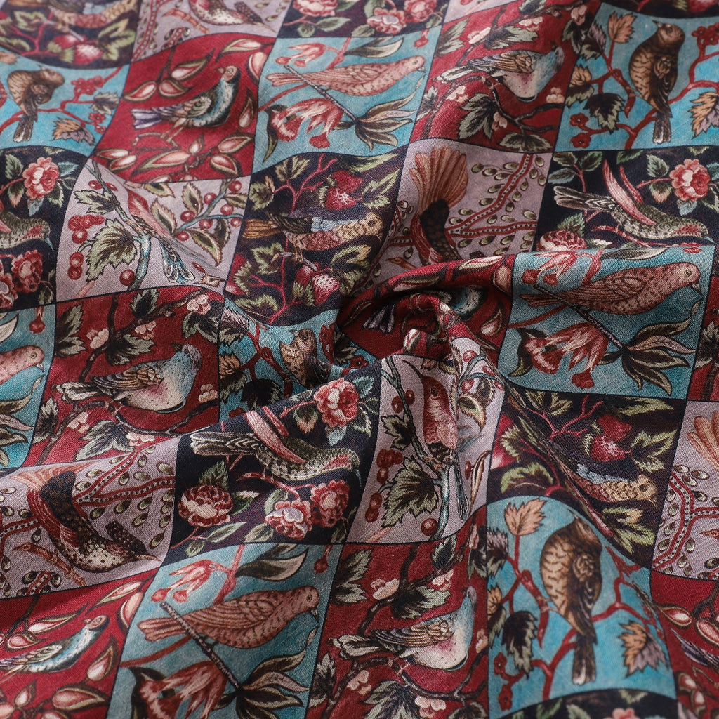 Men's Hawaiian Shirt Symphony of Birds Print Cotton Button-down Short Sleeve Aloha Shirt