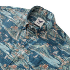 Men's Hawaiian Shirt Azure Dreams Print Cotton Button-down Short Sleeve Aloha Shirt