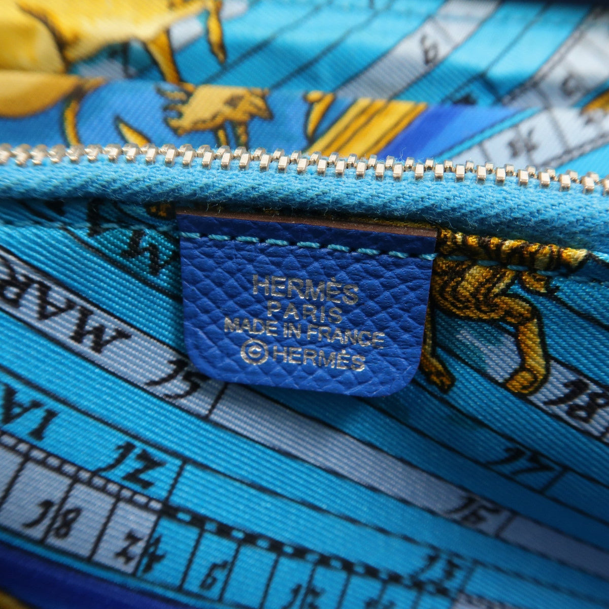 Hermès Silk'in · Veau Epsom · Bleu Hydra