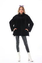 The Luxera Reversible Black Shearling Women Leather Jacket