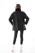The Luxera Reversible Black Shearling Women Leather Jacket