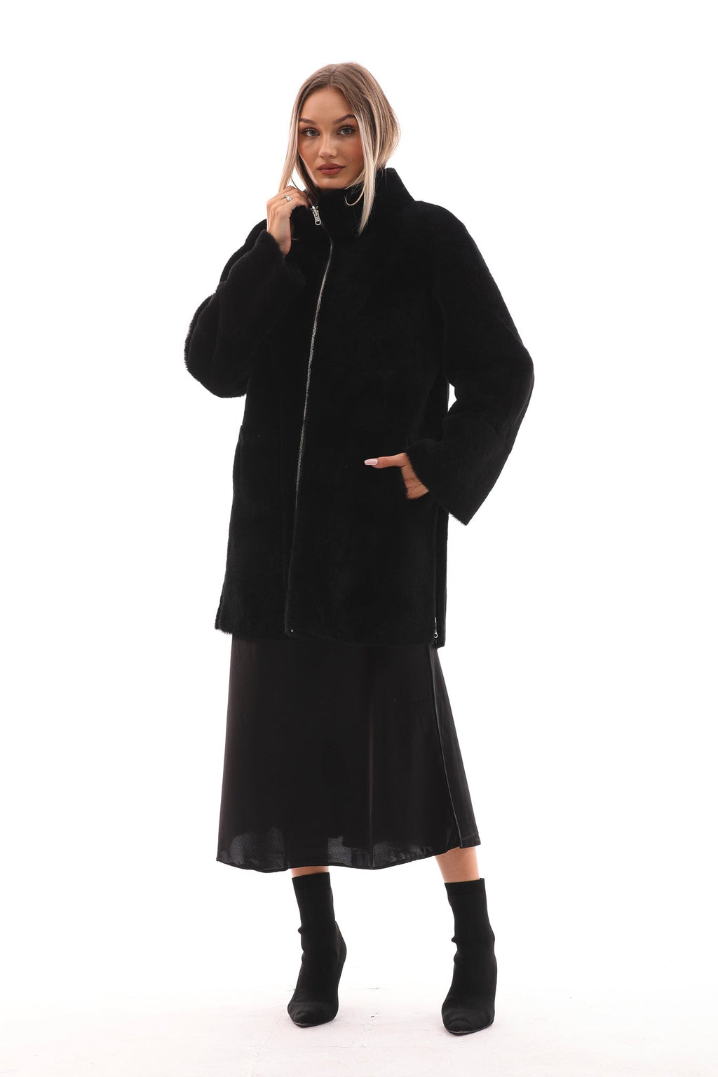 The Nyra Reversible Shearling Women Leather Jacket
