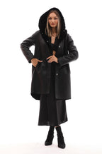 The Noctura Reversible Hooded Shearling Leather Jacket