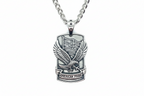 SK6200 American Pride Flag Eagle Pendant with 24" cuban link chain. High quality 316L Stainless Steel