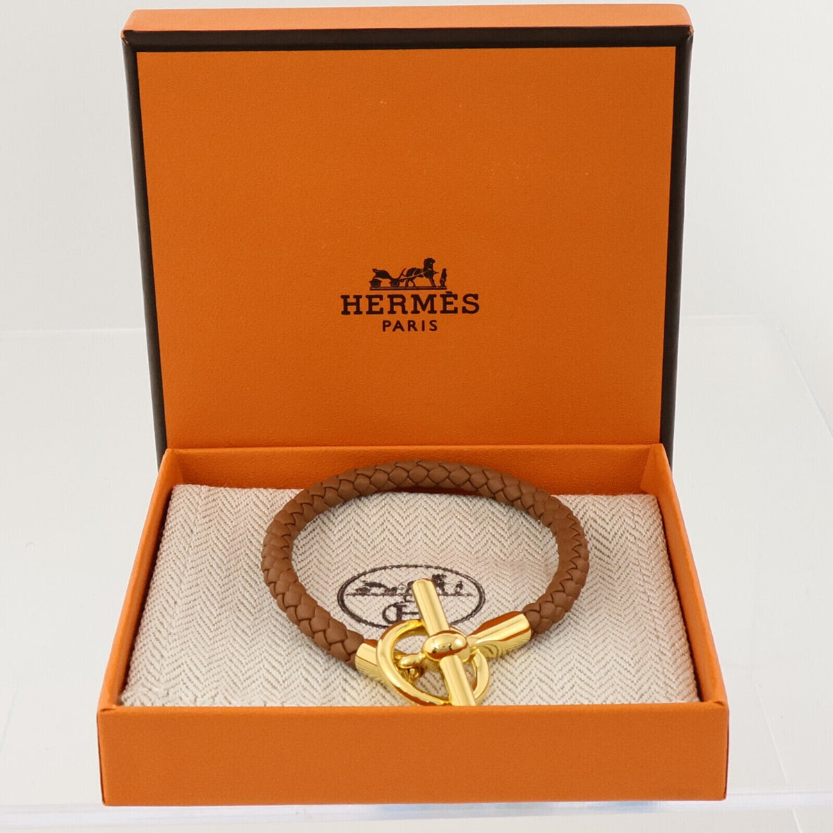 Hermès Glenan H · Calfskin Bracelet