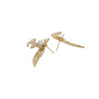 Chanel CC Wing Earrings · Gold Tone