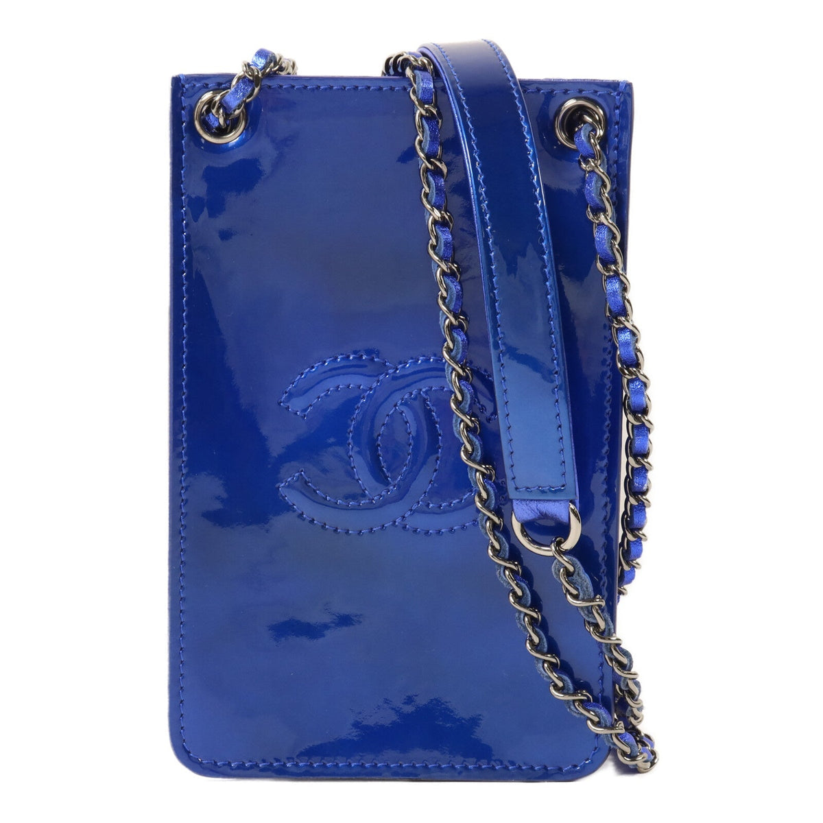 Chanel Phone Holder · Metallic Patent
