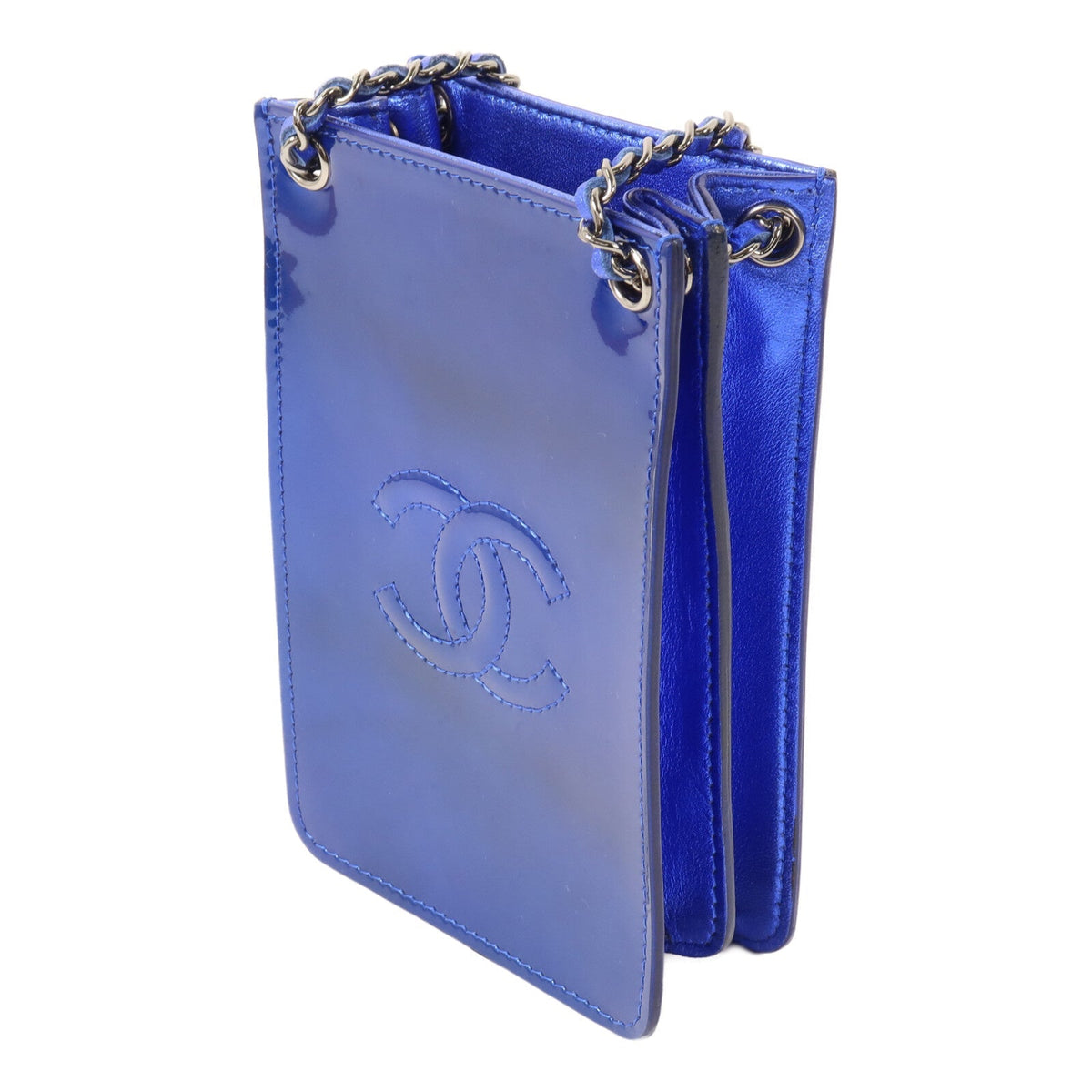 Chanel Phone Holder · Metallic Patent