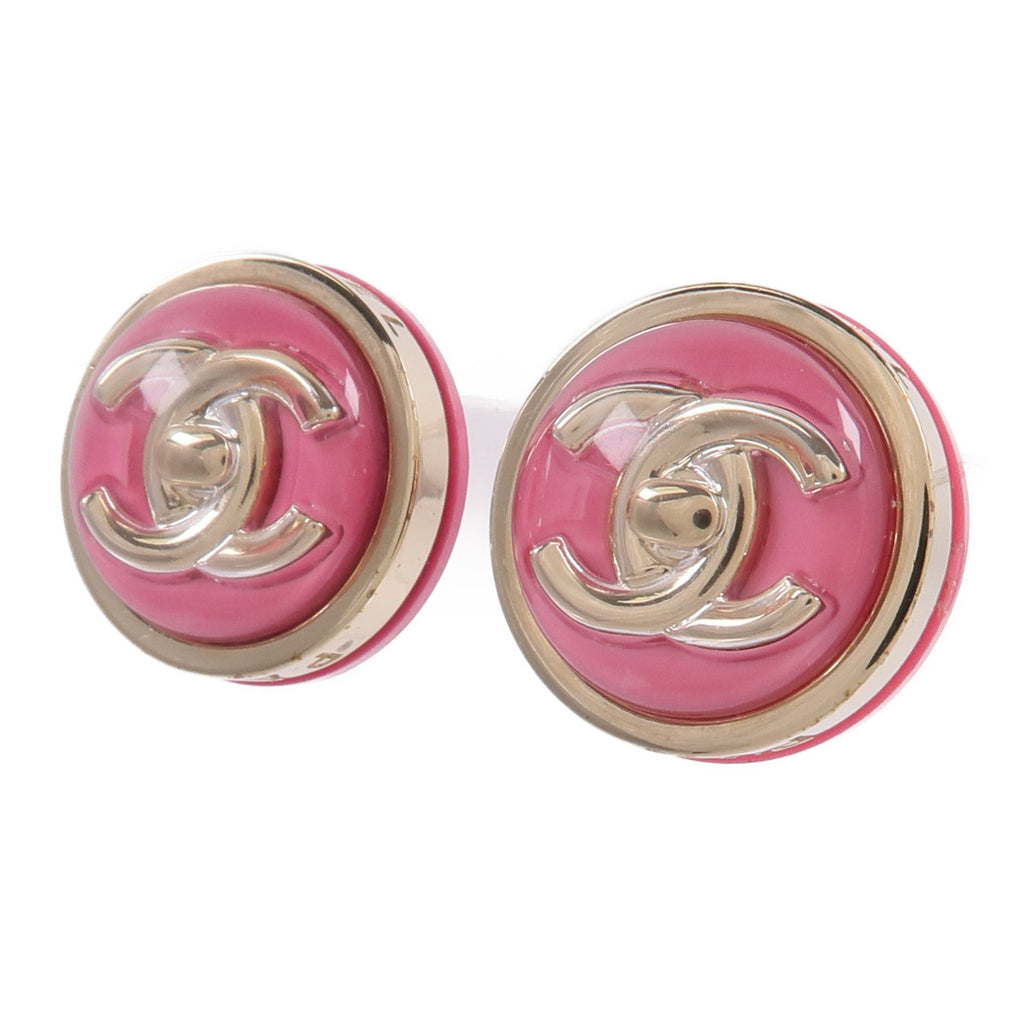Chanel CC Earrings · Rose Gold Tone
