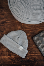 Grey Fleck Fine Gauge Upcycled Cotton Watchcap