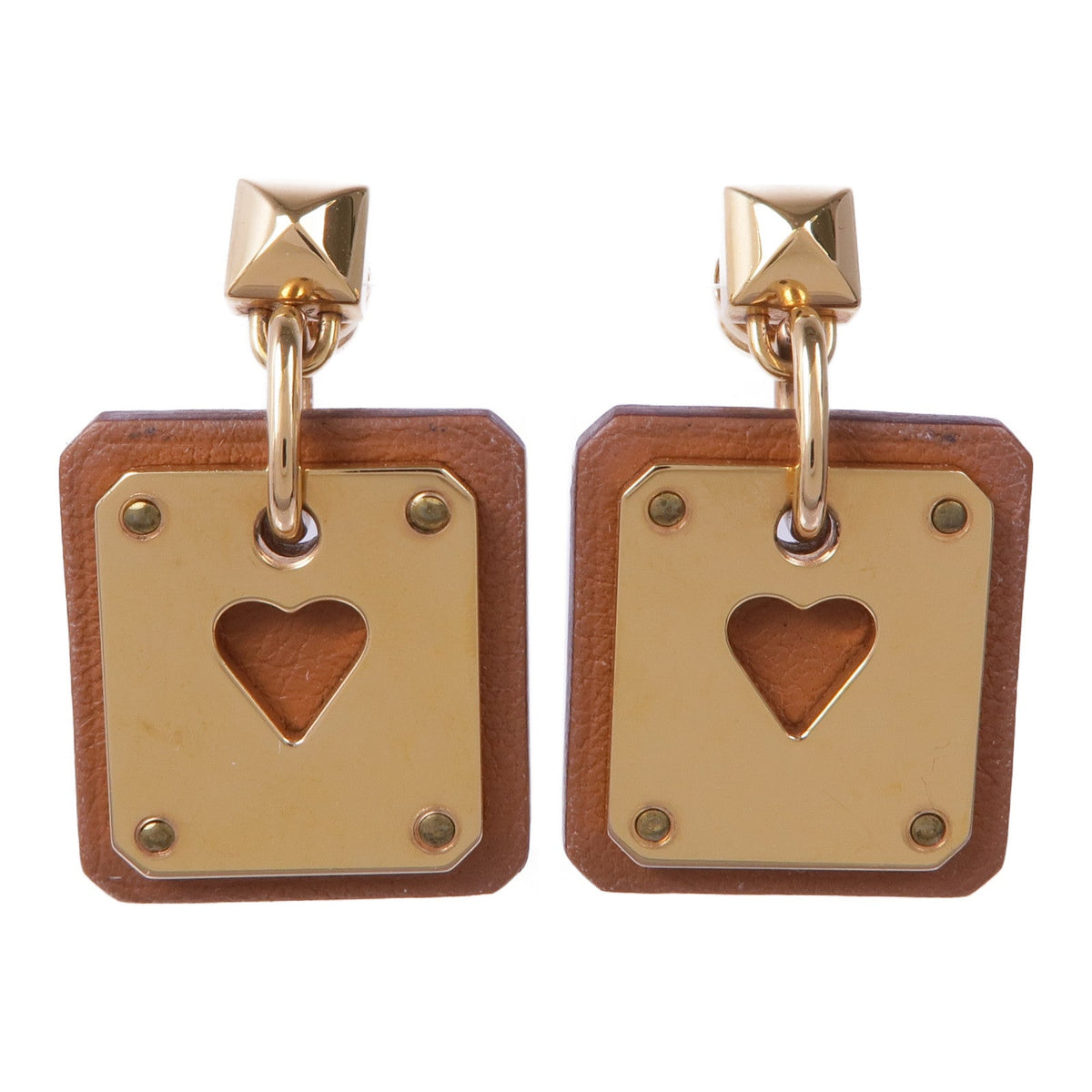 Hermès As de Coeur · Swift Leather · Gold Plate