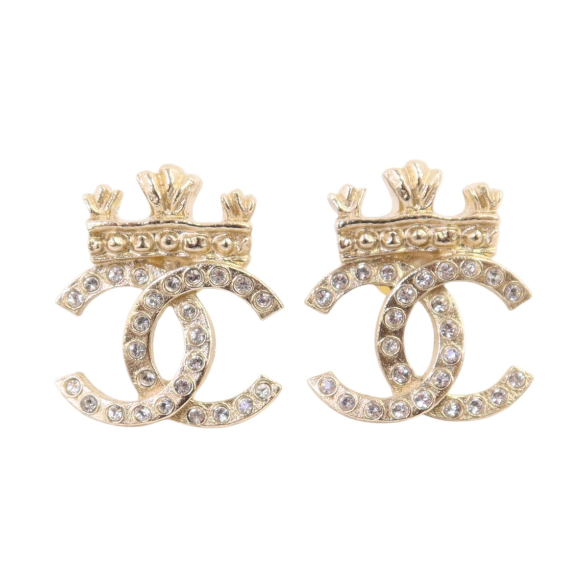 CHANEL CC Earrings · Strass · Gold