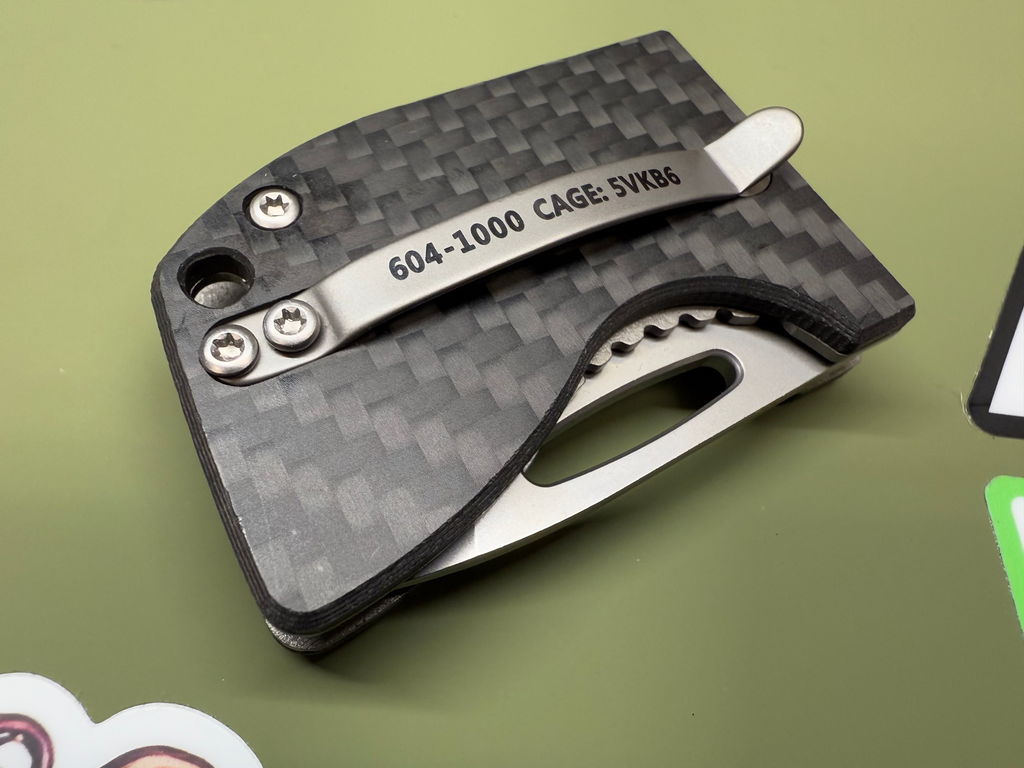 D2 Stub 2.0 Knife - Titanium Frame Lock & (( Carbon Fiber )) by Maratac® ( Spooky Sale! )