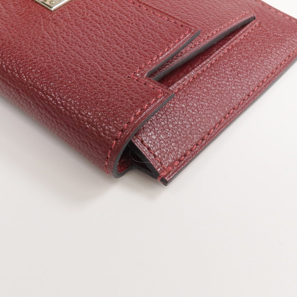 Hermès Kelly Pocket Compact · Chèvre · Rouge H