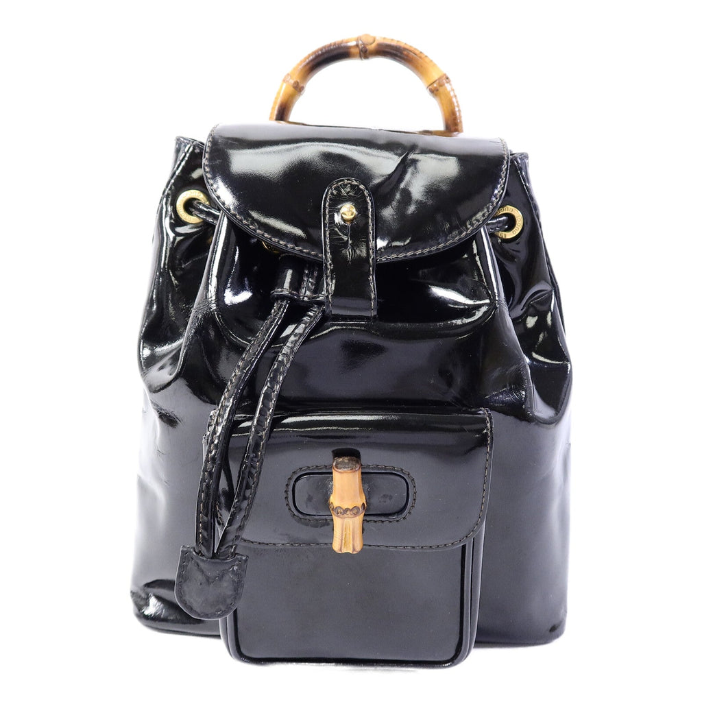 Gucci Bamboo Mini Backpack · Patent Leather