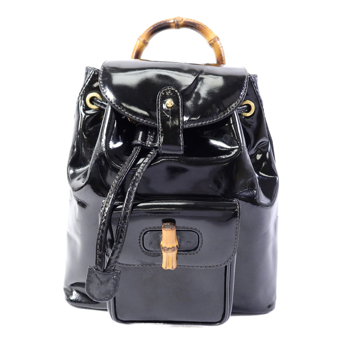 Gucci Bamboo Mini Backpack · Patent Leather