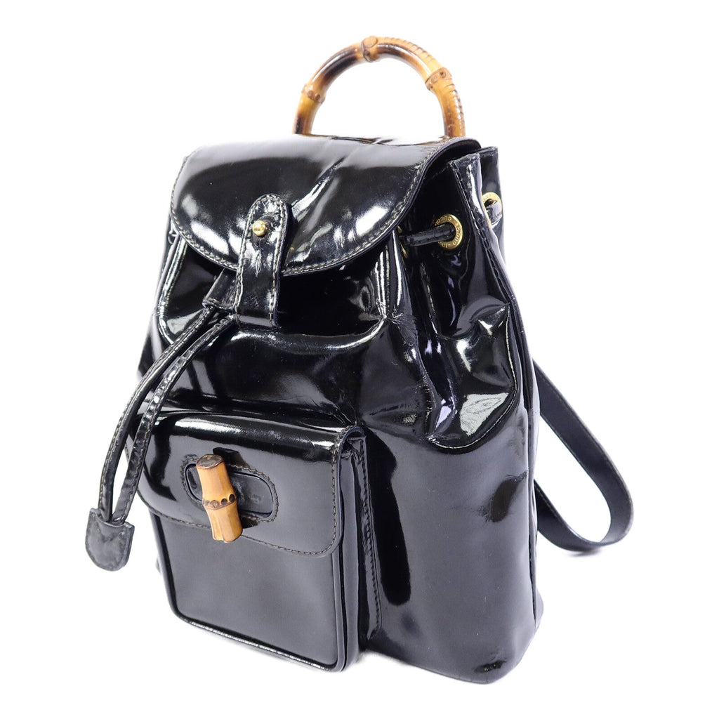 Gucci Bamboo Mini Backpack · Patent Leather