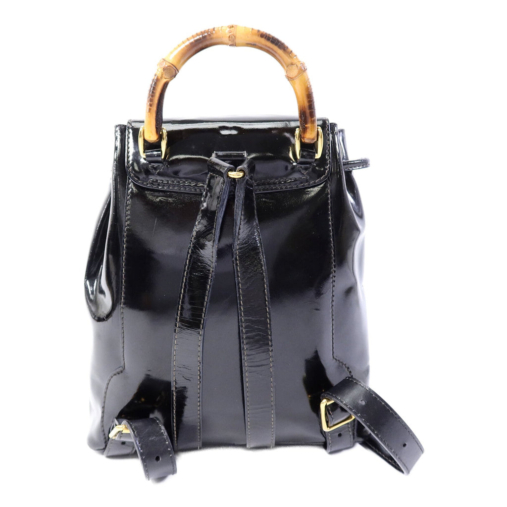 Gucci Bamboo Mini Backpack · Patent Leather