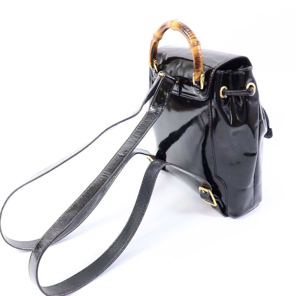 Gucci Bamboo Mini Backpack · Patent Leather
