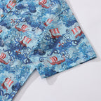Men's Hawaiian Shirt Vikings By Alice Brown Cotton Button-down Short Sleeve Aloha Shirt