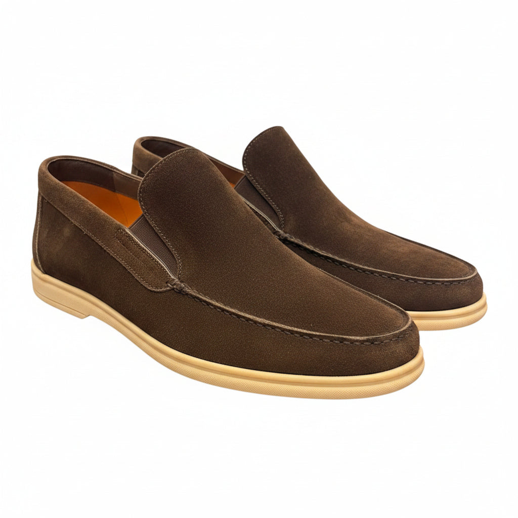 Andrea Ventura Suede High Loafers w/ Rubber Soles