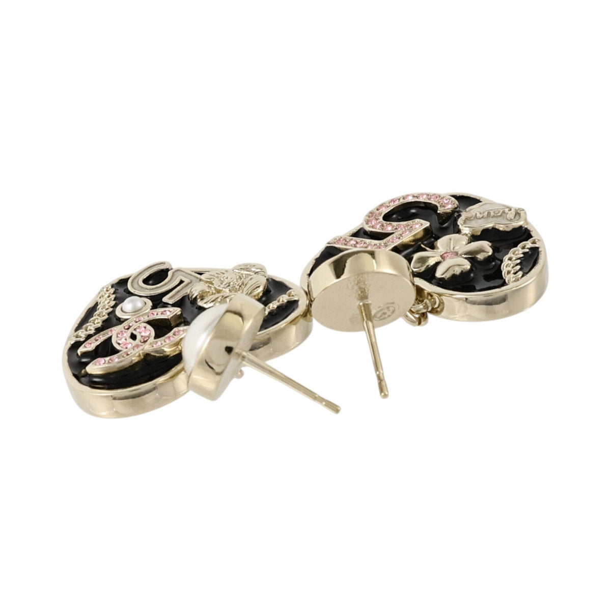 CHANEL CC Earrings · Enamel · PVC