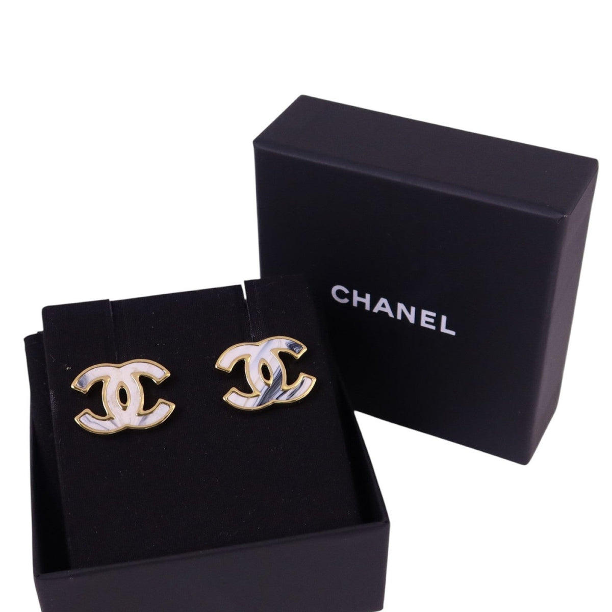 Chanel CC Enamel Earrings