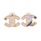 Chanel CC Enamel Earrings