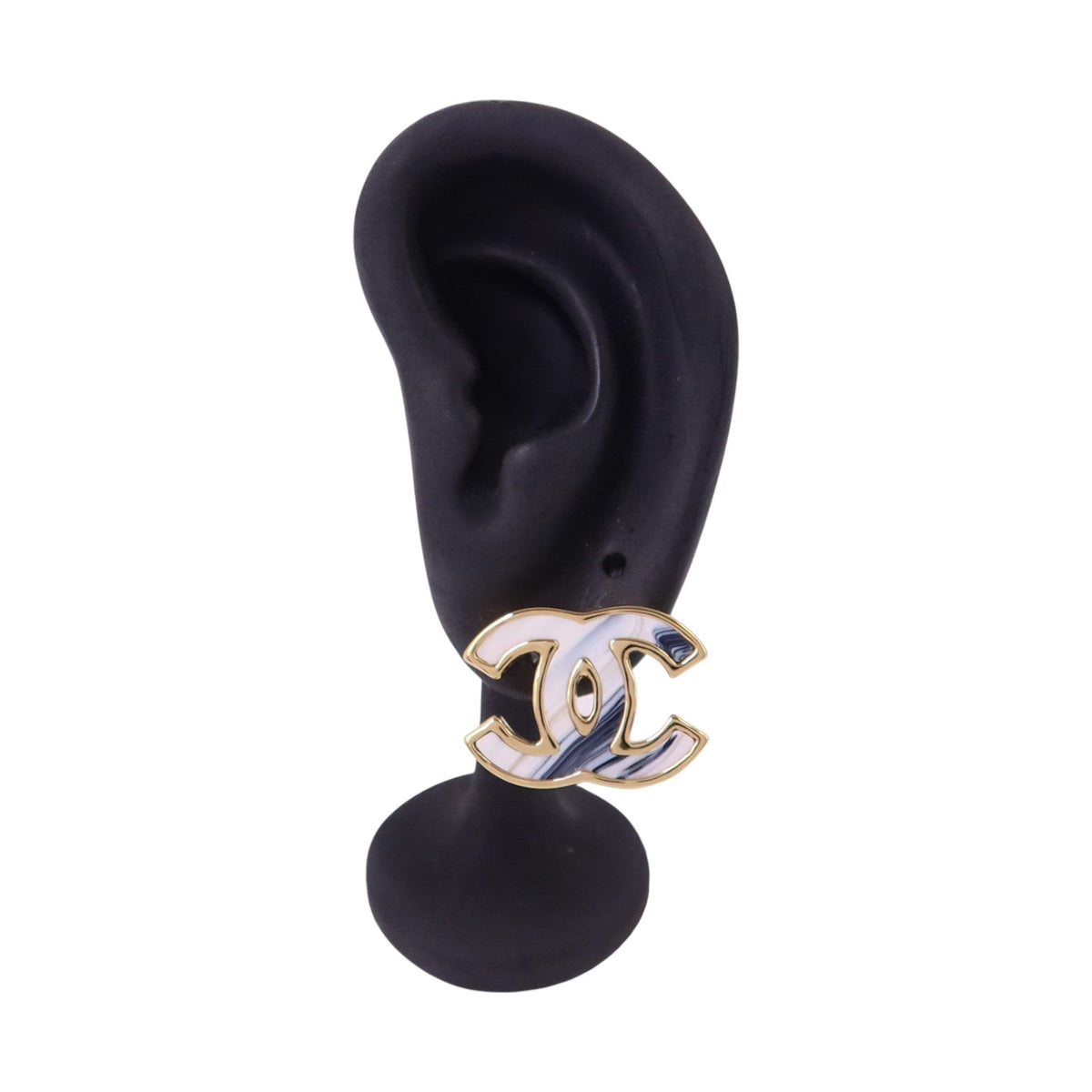 Chanel CC Enamel Earrings