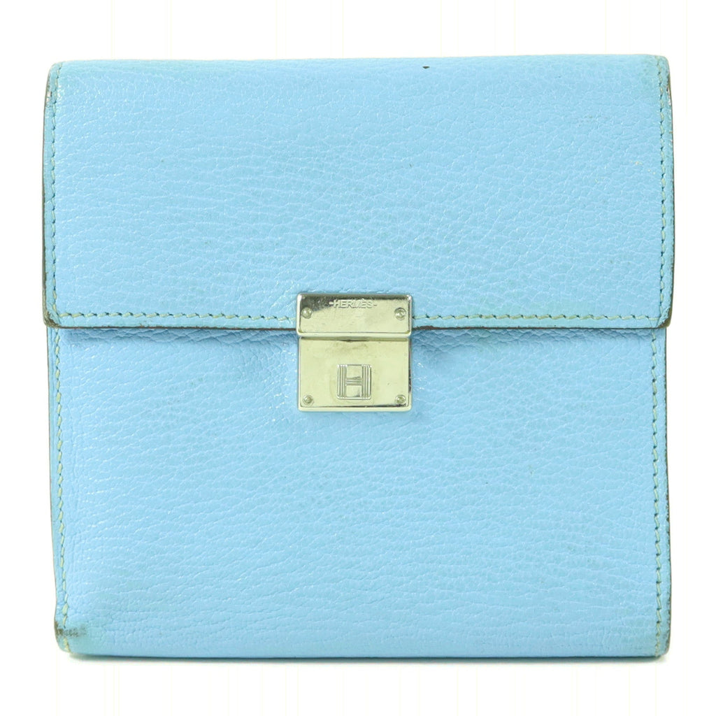 Hermès Clic 12 Wallet · Chèvre Celeste