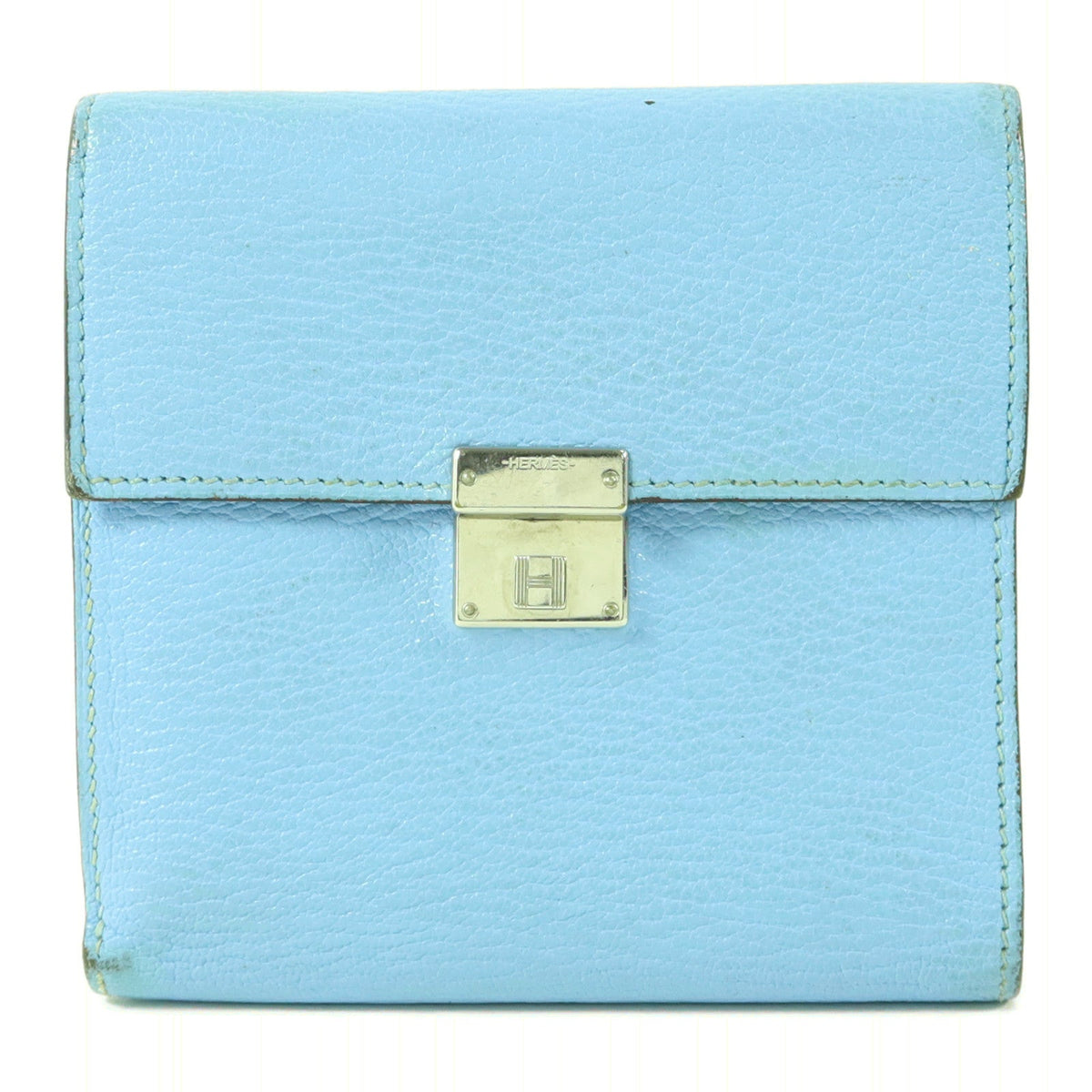 Hermès Clic 12 Wallet · Chèvre Celeste