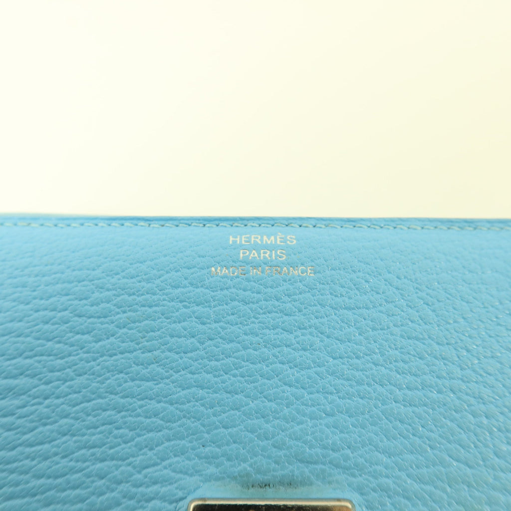 Hermès Clic 12 Wallet · Chèvre Celeste