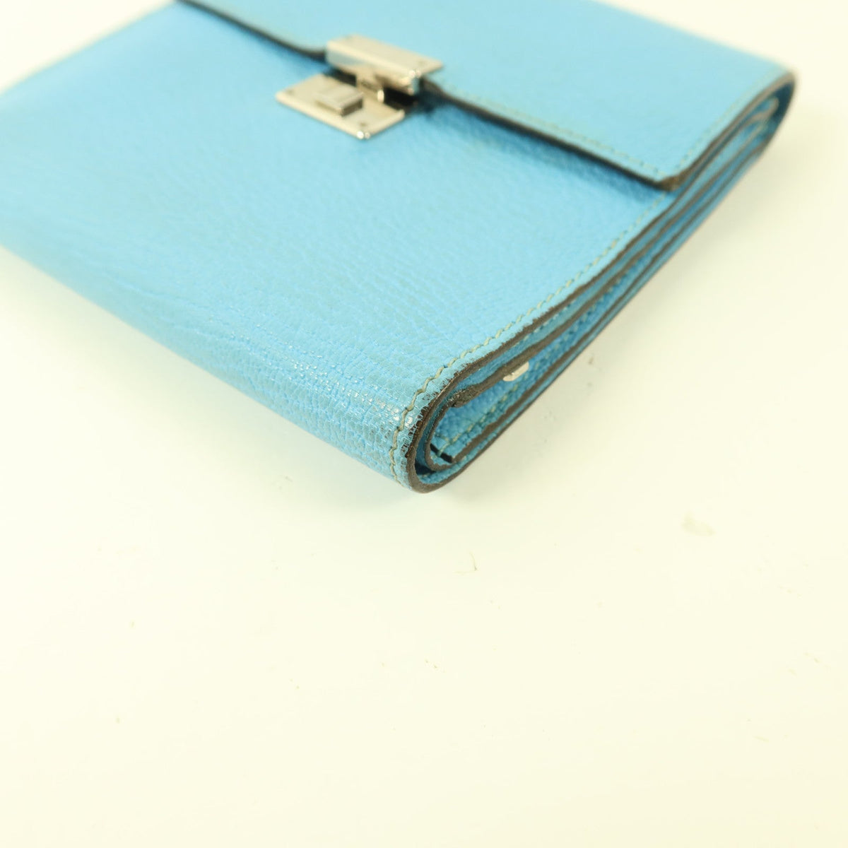 Hermès Clic 12 Wallet · Chèvre Celeste