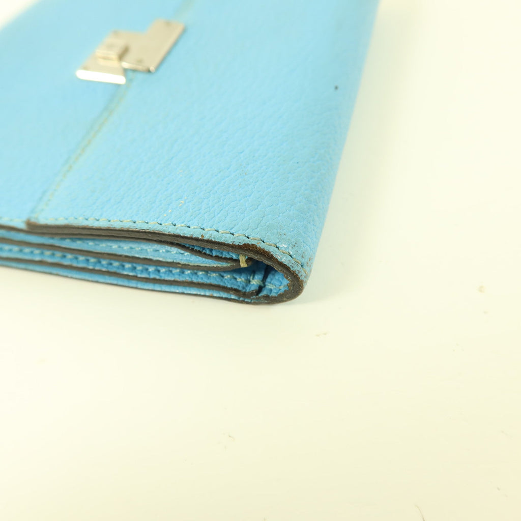 Hermès Clic 12 Wallet · Chèvre Celeste
