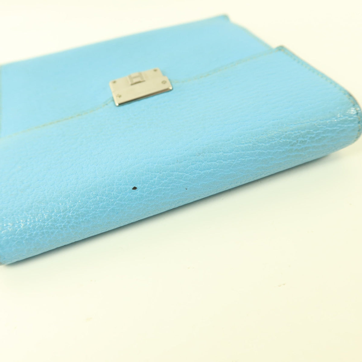 Hermès Clic 12 Wallet · Chèvre Celeste