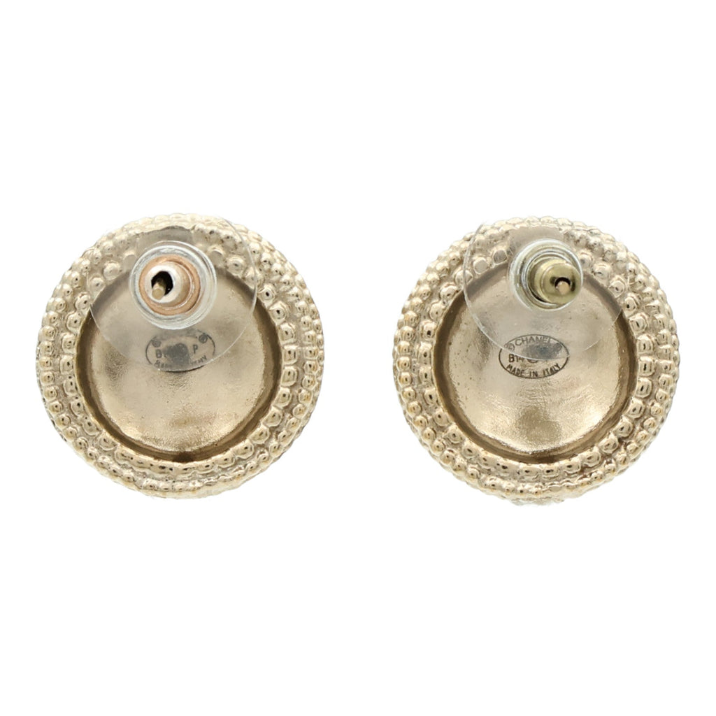 Chanel CC Earrings · Gold Tone
